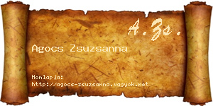 Agocs Zsuzsanna névjegykártya