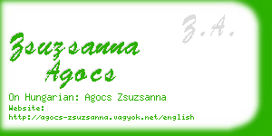 zsuzsanna agocs business card